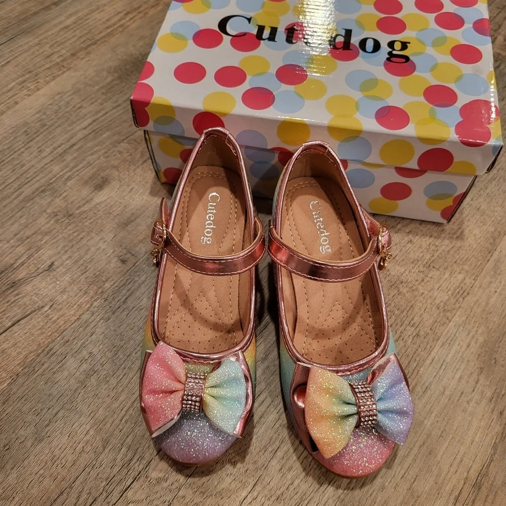 Glittery Pastel Kids Mary Jane Shoes